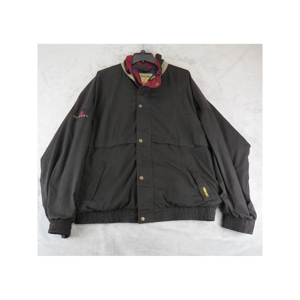 Tourney‎ Gore-Tex Waterproof Windproof Jacket Men's XL Black Vintage Coat
